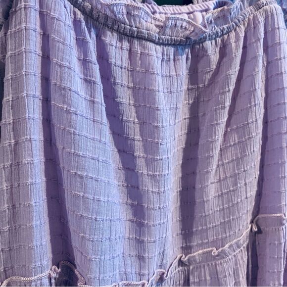 Altard State Bows Above Lavender Purple Ruffle Tie Shoulder Tiered Dress | Small - Picture 3 of 7